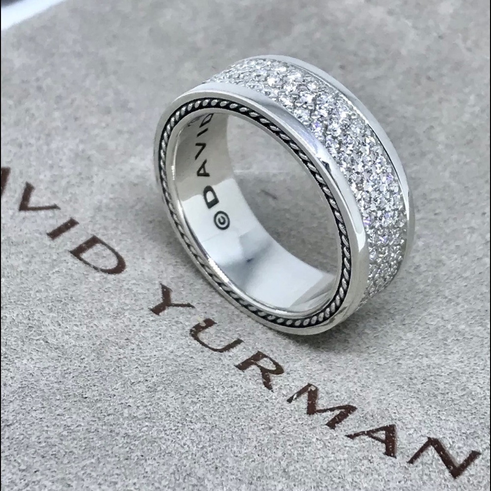 Nwt- David Yurman 3 Rows Of Pave Set Diamonds 1.92 - image 1
